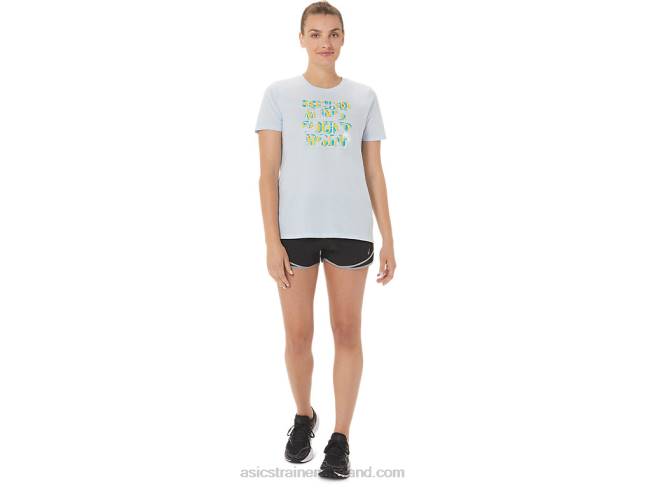 Women\s Hibiscus Slogan Crew Soft Sky Asics XXPD3063