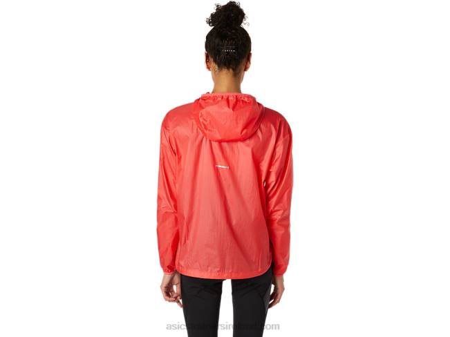 Women\s Kasane Jacket Solid Pink Grapefruit Asics XXPD3849