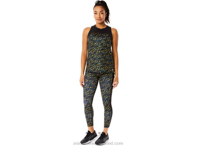 Women\s Kate 7/8 Tight Night Shade/Sage Print Asics XXPD3408