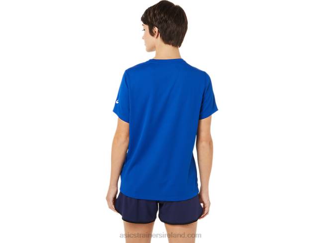 Women\s Lam Ready-Set II Short Sleeve 2 Blue Asics XXPD3629