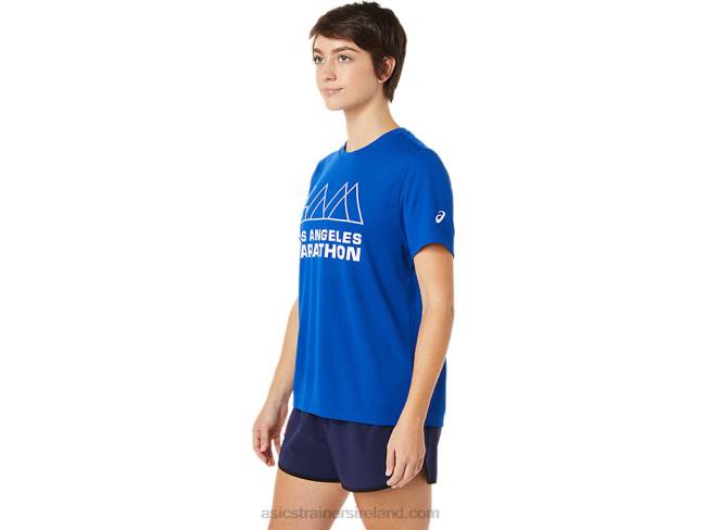 Women\s Lam Ready-Set II Short Sleeve 2 Blue Asics XXPD3629