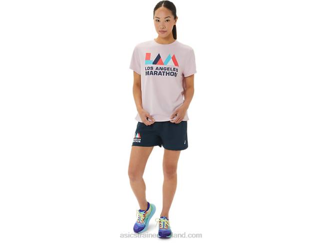 Women\s Lam Ready-Set II Short Sleeve Barely Rose Asics XXPD3268