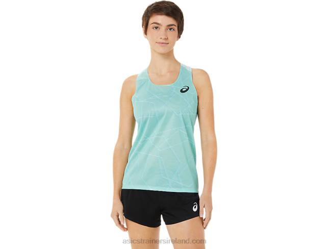 Womens Light Mesh Singlet Clear Blue Asics XXPD3262