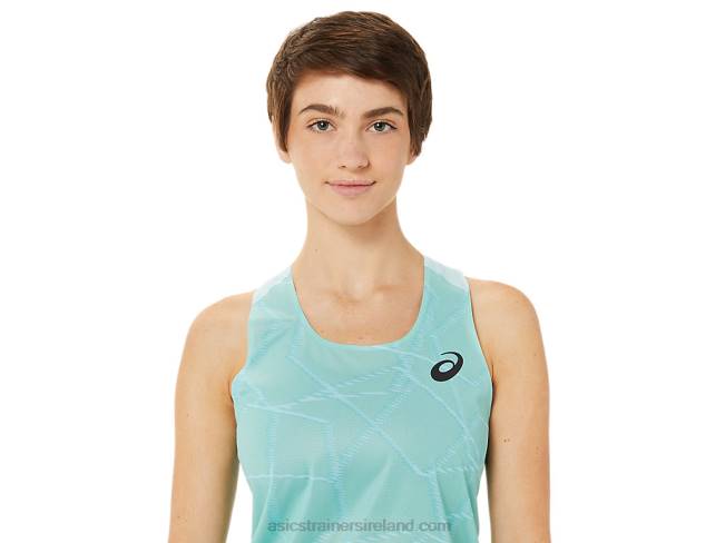 Women\s Light Mesh Singlet Clear Blue Asics XXPD3262