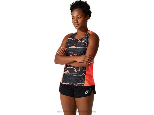 Womens Light Mesh Singlet Flash Coral Asics XXPD4062