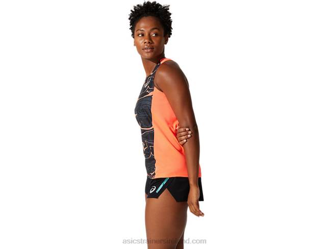 Women\s Light Mesh Singlet Flash Coral Asics XXPD4062