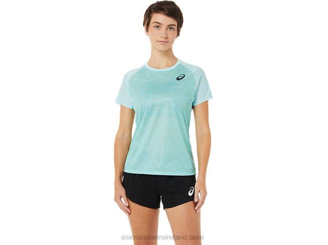 Womens Light Short Sleeve Top Clear Blue Asics XXPD3263