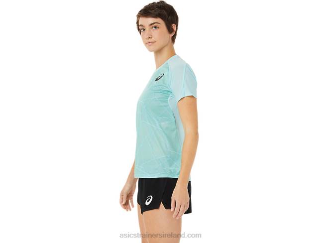 Women\s Light Short Sleeve Top Clear Blue Asics XXPD3263