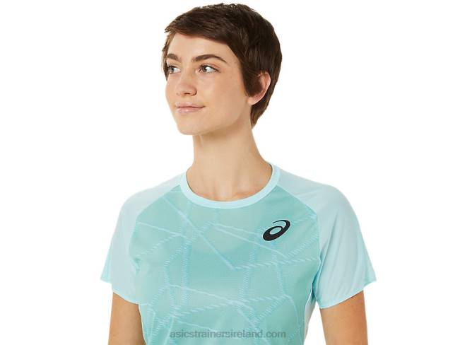 Women\s Light Short Sleeve Top Clear Blue Asics XXPD3263