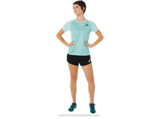 Women\s Light Short Sleeve Top Clear Blue Asics XXPD3263