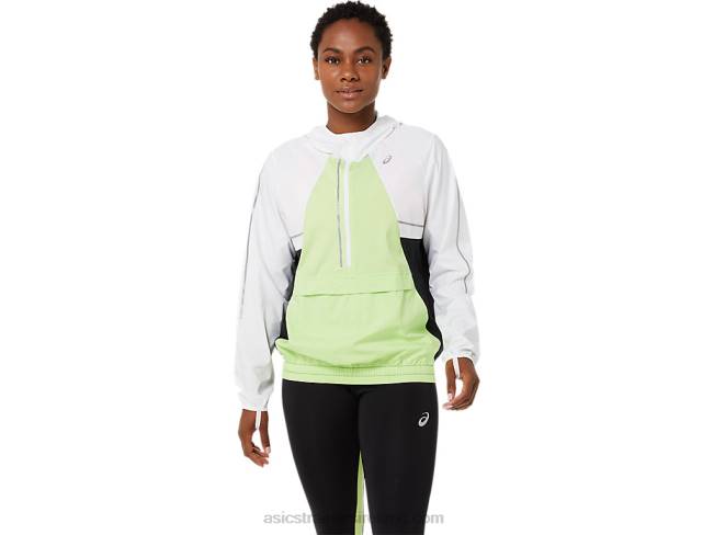 Womens Lite-Show Jacket Brilliant White/Lime Green Asics XXPD3270