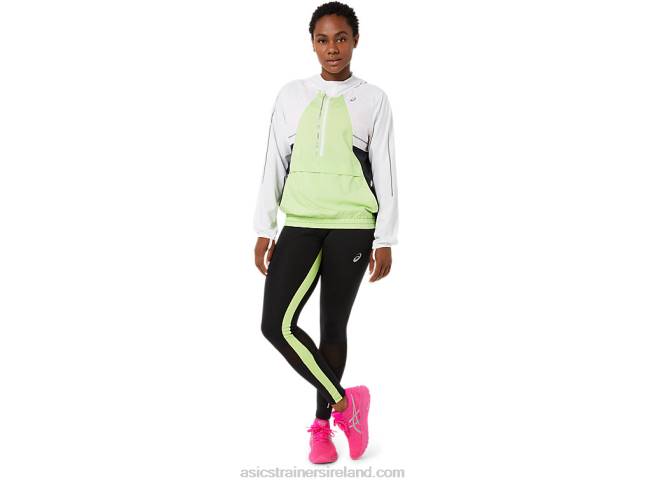 Women\s Lite-Show Jacket Brilliant White/Lime Green Asics XXPD3270