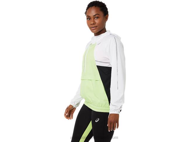 Women\s Lite-Show Jacket Brilliant White/Lime Green Asics XXPD3270