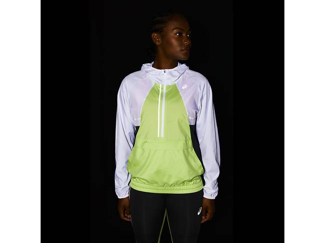 Women\s Lite-Show Jacket Brilliant White/Lime Green Asics XXPD3270