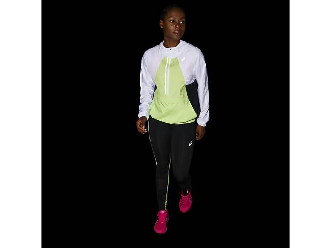 Women\s Lite-Show Jacket Brilliant White/Lime Green Asics XXPD3270