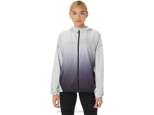 Womens Lite-Show Jacket Glacier Grey/Performance Black Asics XXPD2785