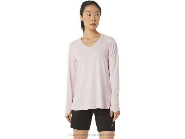 Womens Long Sleeve Heather Top Barely Rose Heather Asics XXPD3273