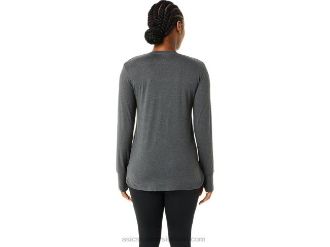 Women\s Long Sleeve Heather Top Dark Grey Heather Asics XXPD3690