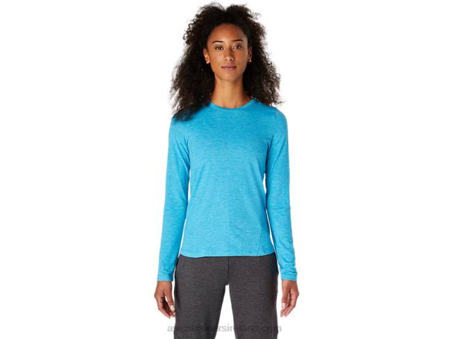 Womens Long Sleeve Heather Top Digital Aqua Asics XXPD4117