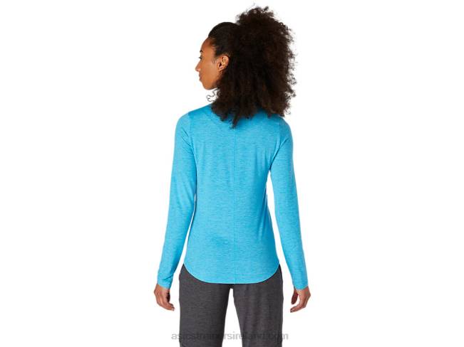 Women\s Long Sleeve Heather Top Digital Aqua Asics XXPD4117