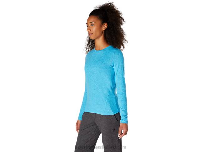 Women\s Long Sleeve Heather Top Digital Aqua Asics XXPD4117