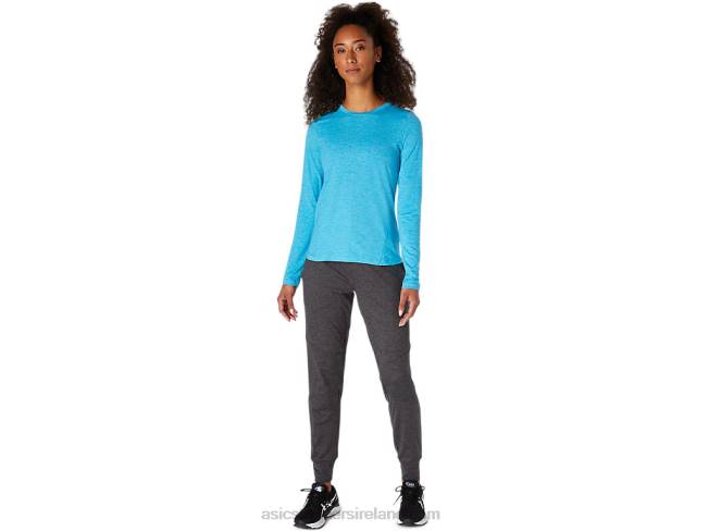 Women\s Long Sleeve Heather Top Digital Aqua Asics XXPD4117