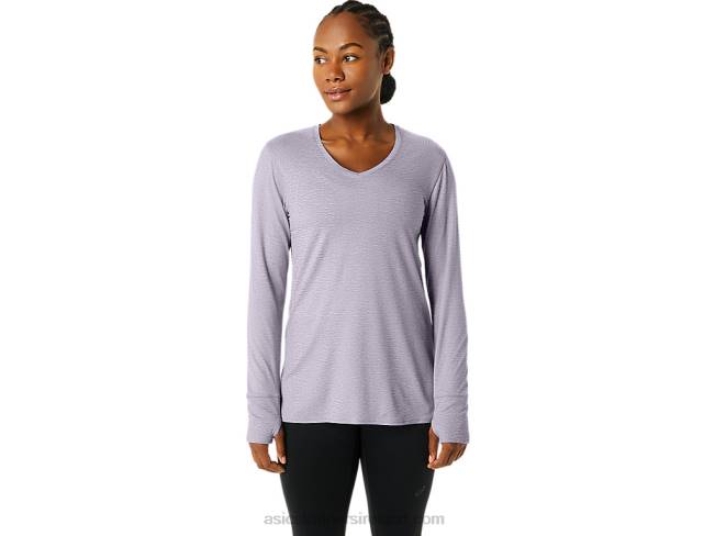 Womens Long Sleeve Heather Top Dusk Violet Heather Asics XXPD2304