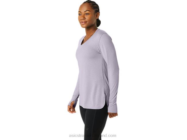 Women\s Long Sleeve Heather Top Dusk Violet Heather Asics XXPD2304