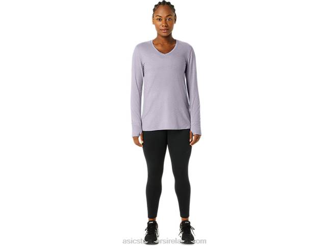 Women\s Long Sleeve Heather Top Dusk Violet Heather Asics XXPD2304