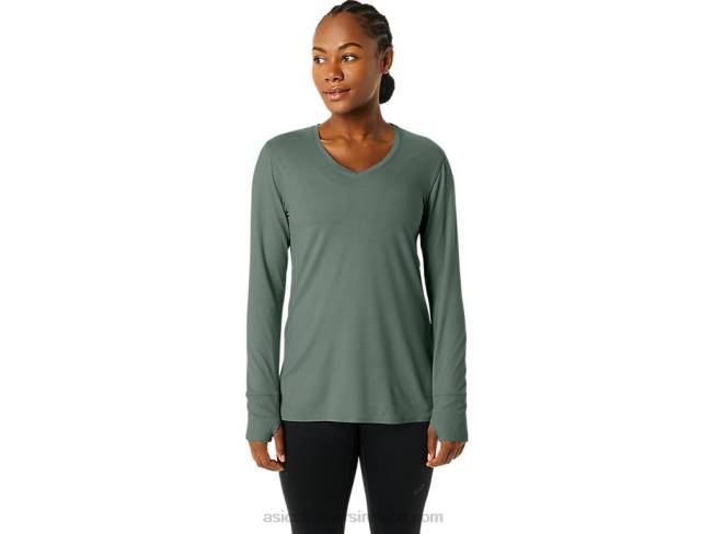 Womens Long Sleeve Heather Top Ivy Heather Asics XXPD2176