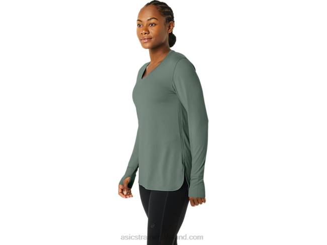 Women\s Long Sleeve Heather Top Ivy Heather Asics XXPD2176