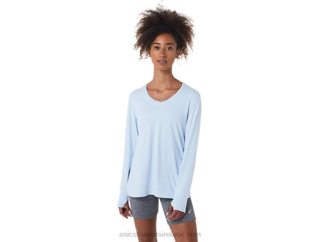 Womens Long Sleeve Heather Top Soft Sky Heather Asics XXPD2723