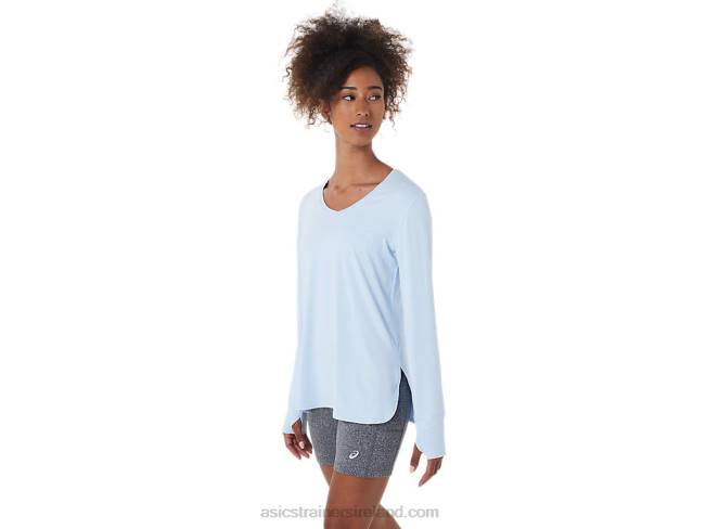 Women\s Long Sleeve Heather Top Soft Sky Heather Asics XXPD2723