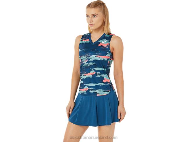 Women\s Match Graphic Tank Light Indigo Asics XXPD3476