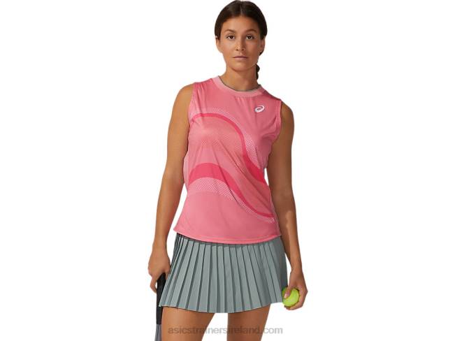 Womens Match Graphic Tank Peach Petal Asics XXPD3933