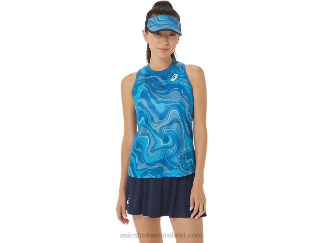 Womens Match Graphic Tank Reborn Blue Asics XXPD2556