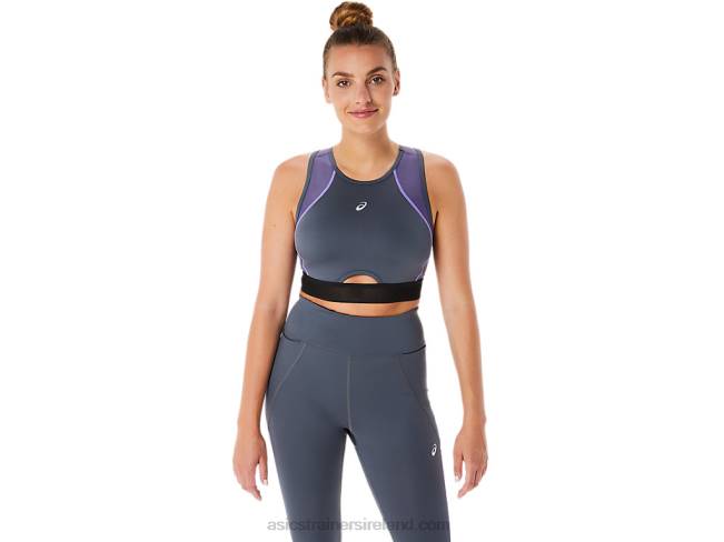 Womens Mesh Panel Training Bra Carrier Grey Asics XXPD2289