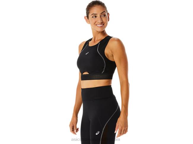 Women\s Mesh Panel Training Bra Performance Black Asics XXPD2303