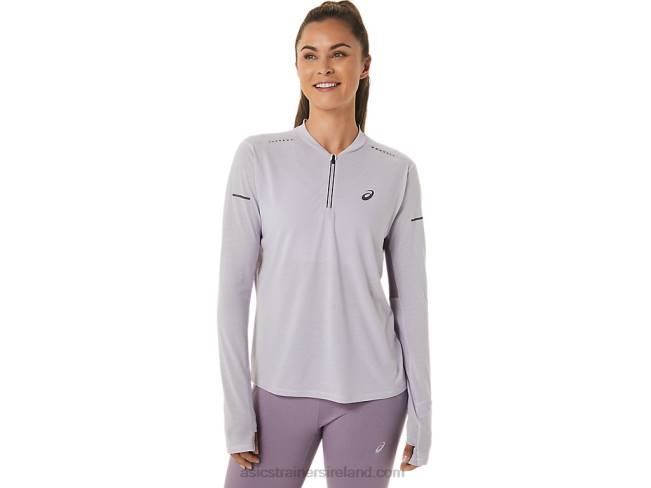 Womens Metarun 1/2 Zip Long Sleeve Top Dusk Violet/Violet Quartz Asics XXPD2480