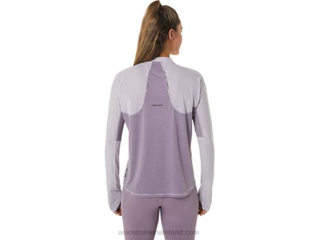 Women\s Metarun 1/2 Zip Long Sleeve Top Dusk Violet/Violet Quartz Asics XXPD2480