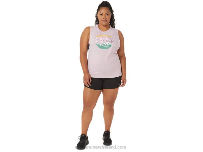 Women\s Mountain Muscle Tank Barely Rose Asics XXPD2842