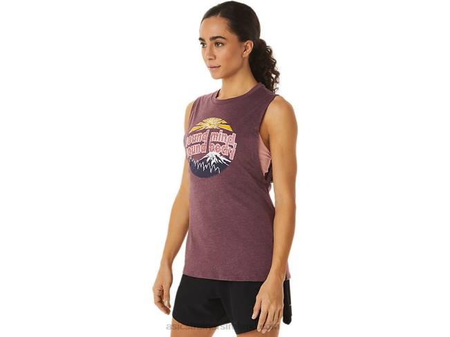 Women\s Mountain Muscle Tank Deep Mars Heather Asics XXPD2832