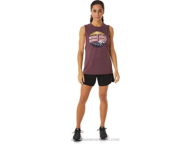 Women\s Mountain Muscle Tank Deep Mars Heather Asics XXPD2832