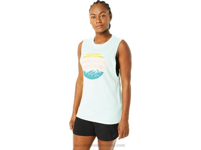 Womens Mountain Muscle Tank Fresh Ice Heather Asics XXPD3713