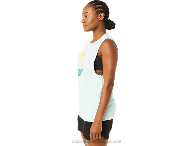 Women\s Mountain Muscle Tank Fresh Ice Heather Asics XXPD3713