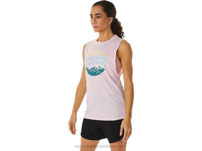 Women\s Mountain Muscle Tank Pink Salt Asics XXPD2833