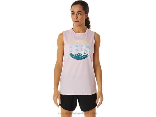 Women\s Mountain Muscle Tank Pink Salt Asics XXPD2833