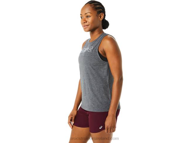 Women\s Muscle Tank Dark Grey Heather/Mist Asics XXPD3693