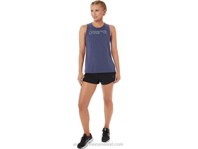 Women\s Muscle Tank Peacoat Heather/Fresh Ice Asics XXPD3786