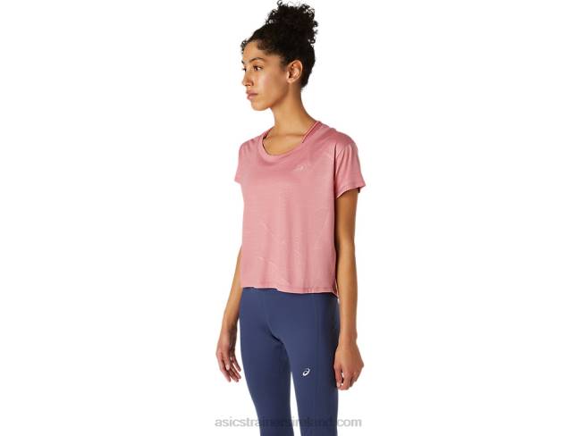 Women\s Nagare Short Sleeve Top Smokey Rose Asics XXPD3696